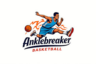 design a custom basketball player mascot logo 1 day
