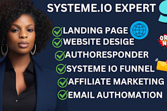design high converting landing page and sales funnels in systeme io, clickfunnel