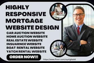 design mortgage car home auction real estate insurance boat yatch rental website