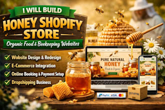 build honey shopify store organic food beekeeping beehive honey shop website