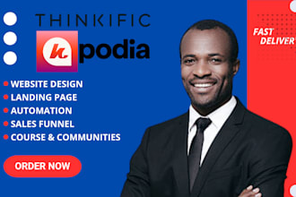 kajabi website design kajabi sales funnel thinkific teachable podia
