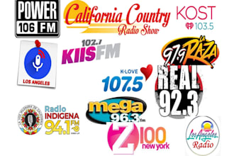 play and promote your music on top 300 radio station in USA