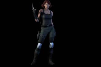 create 3d female,ue5 realistic texture for game character,export 3d rig,animatio