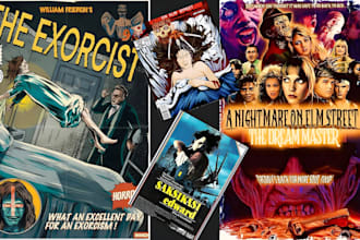 design retro vintage movie poster 70s 80s film music album poster illustration