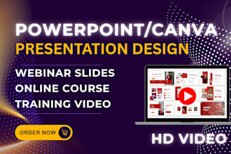 do online course presentation, webinar slides into HD video with ai voiceover