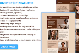 setup convertkit account kit newsletter email template design kit landing page