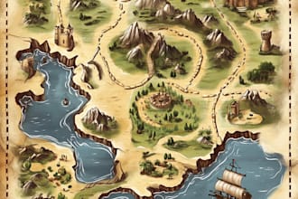 make you a unique fantasy battle map, world map, etc for dnd