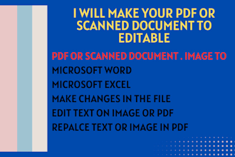 make your pdf or scanned document, image to editable word or excel