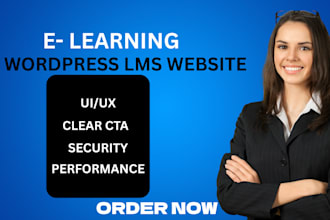 develop lms website for online courses and training