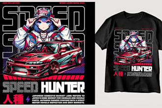 draw anime edgy streetwear manga japanese tshirt design y2k merch design brand