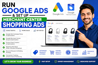 run google ads and set up merchant center shopping ads