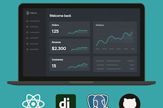 develop a custom react and django web application
