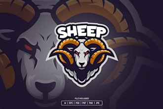 create vintage goat sheep mascot logo