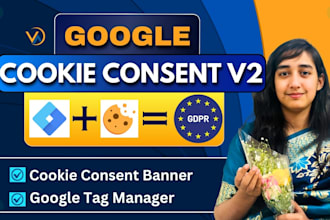 set up a cookie consent banner, google consent mode v2 ga4 and gdpr via GTM