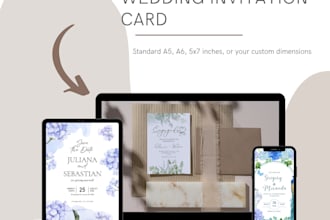 design wedding invitation, greeting card, birthday and baby shower save the date