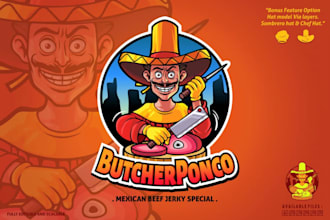 make professional mexican food mascot logo