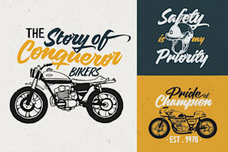 create vintage classic engine motorcycle logo