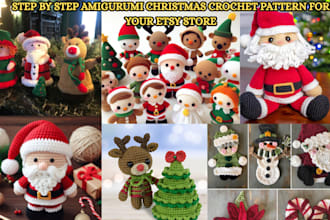 brilliantly write step by step amigurumi christmas crochet pattern for your etsy