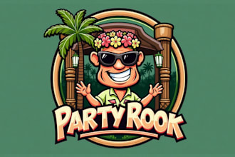 create a custom tiki bar mascot logo with unlimited revision