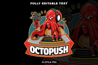 create high quality octopus mascot logo