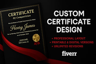 design certificate templates, diploma or award in 12hours