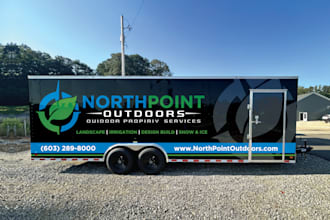 create trailer wrap design, truck wrap design, food truck wrap, van wrap design