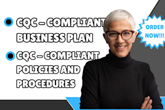 write cqc compliant policies and procedures, business plan for cqc registration