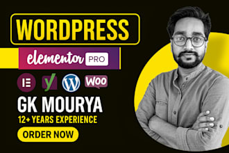 do wordpress website development with elementor pro expert