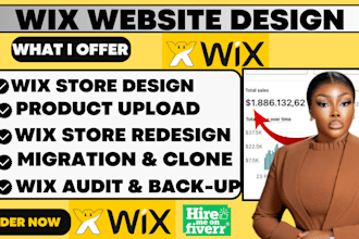 do wix website design or wix website redesign wix landing page wix online store