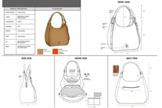 professional fashion techpack design product illustration for manufacturing