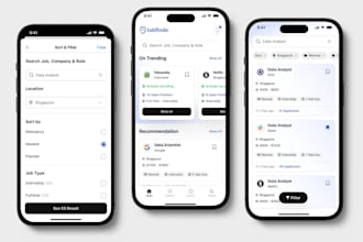 build job seeker app, recruitment job portal app,  staffing, job board website