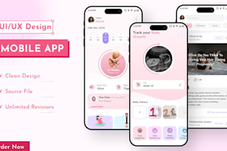 design modern mobile app UI UX for IOS and android