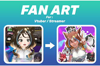 draw vtuber or streamer fan art, no ai