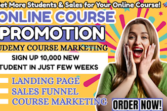do online course promotion udemy course, thinkific, kajabi course marketing