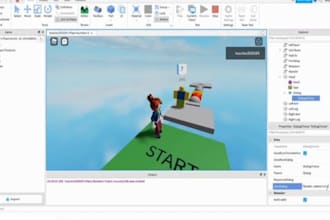 build a custom map or scene in roblox studio, code your roblox game, make gui