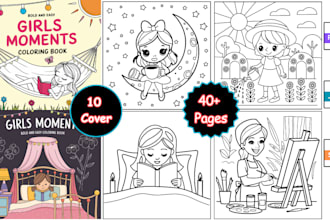 create bold and easy coloring pages and book cover bundle