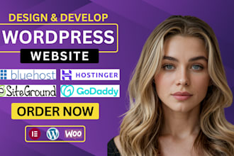 build wordpress website on bluehost, siteground, hostinger, godaddy website