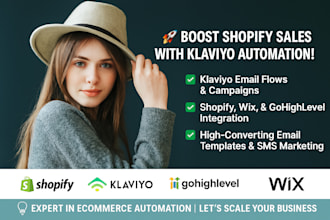 setup shopify klaviyo email marketing flows wix ecommerce gohighlevel automation