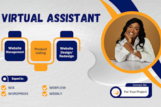 be your wix webflow wordpress weebly virtual assistant