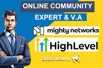 setup mighty networks, go high level expert in uploading courses on go highlevel