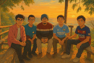 illustrate your photo in a heartwarming animation art style
