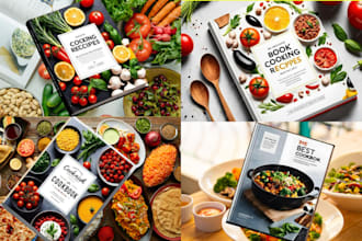 do a compressive cookbook cover design or recipe book cover design