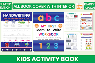 create amazing kids activity book and worksheets