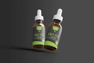 cbd label design, hemp oil label, bottle label, packaging design