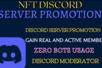 grow, advertise and promote your discord server, organic promotion to get member