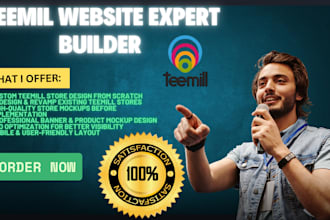 design and redesign teemil store print on demand website mock up design
