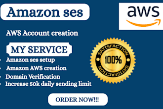setup your amazon ses account with 50k daily sending limit