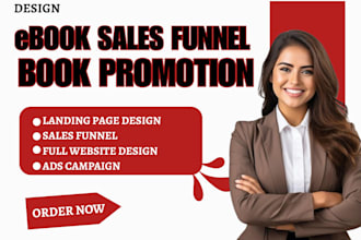 design ebook sales funnel ebook landing page ebook marketing book promotion