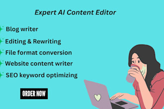 create ai content rewriting,content editing and blog writing