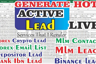provide HQ valid forex leads, investor leads, binance leads, crypto email leads